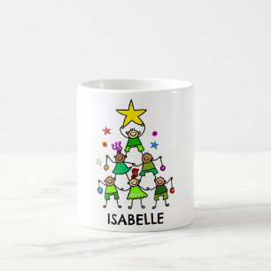 Personalisierter Weihnachtsbaum Kinder Kaffeetasse