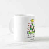 Personalisierter Weihnachtsbaum Kinder Kaffeetasse (Vorderseite Links)