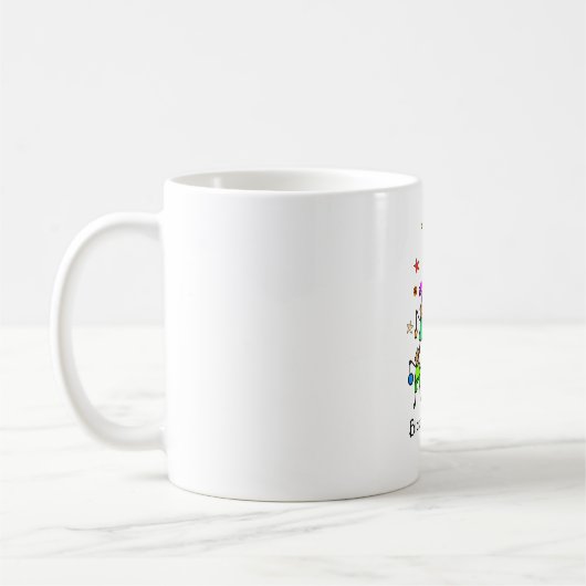 Personalisierter Weihnachtsbaum Kinder Kaffeetasse (Links)