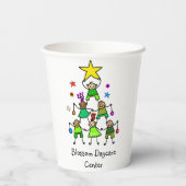Personalisierter Weihnachtsbaum Kinder Pappbecher (Rückseite)
