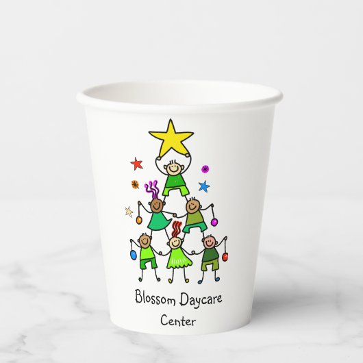 Personalisierter Weihnachtsbaum Kinder Pappbecher (Vorderseite)