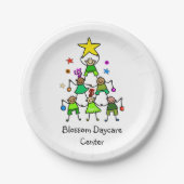 Personalisierter Weihnachtsbaum Kinder Pappteller (Vorderseite)