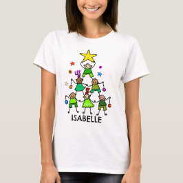 Personalisierter Weihnachtsbaum Kinder T-Shirt