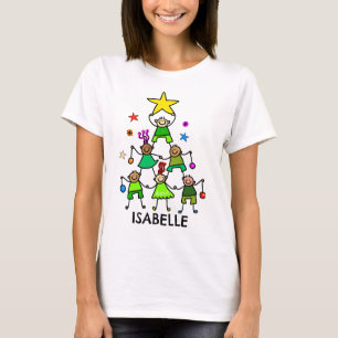 Personalisierter Weihnachtsbaum Kinder T-Shirt