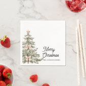 Personalisierter Weihnachtsbaum mit Wasserfarben-R Serviette (Beispiel)