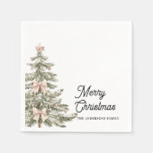 Personalisierter Weihnachtsbaum mit Wasserfarben-R Serviette (Vorderseite)