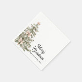 Personalisierter Weihnachtsbaum mit Wasserfarben-R Serviette (Ecke)
