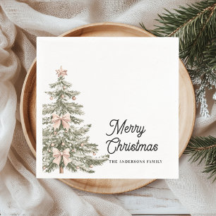 Personalisierter Weihnachtsbaum mit Wasserfarben-R Serviette