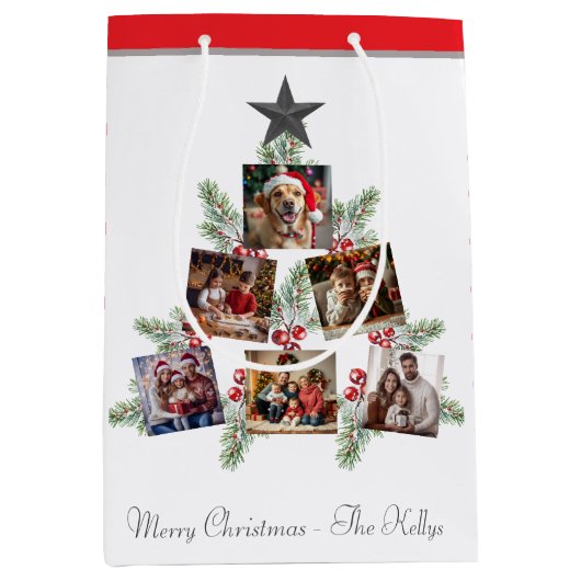 Personalisierter Weihnachtsbaum Mittlere Geschenktüte (Vorderseite)