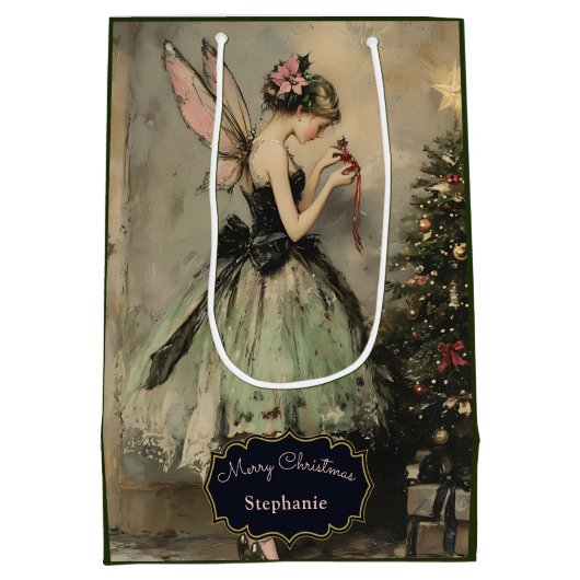 Personalisierter Weihnachtsbaum Mittlere Geschenktüte (Rückseite)