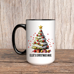 Personalisierter Weihnachtsbaum-Mug für Frauen Tasse