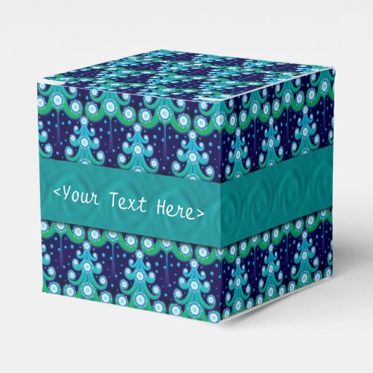 Personalisierter Weihnachtsbaum Muster Cube Favor Geschenkschachtel (Vorderseite)