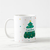 Personalisierter Weihnachtsbaum-Name-Becher Kaffeetasse (Links)