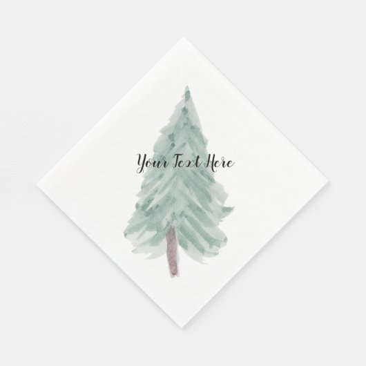 Personalisierter Weihnachtsbaum Napkin Serviette (Ecke)
