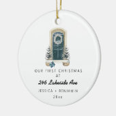 Personalisierter Weihnachtsbaum New Zuhause Holida Keramik Ornament (Links)