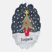 Personalisierter Weihnachtsbaum Ornament Karte (Rechts)