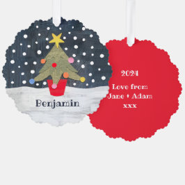 Personalisierter Weihnachtsbaum Ornament Karte