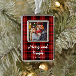 Personalisierter Weihnachtsbaum Rahmen-Ornament Silber