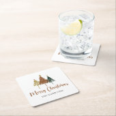 Personalisierter Weihnachtsbaum Rechteckiger Pappuntersetzer (Vor Ort)