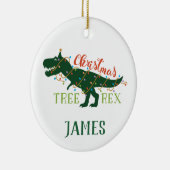 Personalisierter Weihnachtsbaum-Rex-Ornament Keramik Ornament (Rechts)