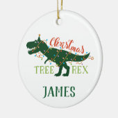 Personalisierter Weihnachtsbaum-Rex-Ornament Keramik Ornament (Links)