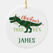 Personalisierter Weihnachtsbaum-Rex-Ornament Keramik Ornament (Hinten)