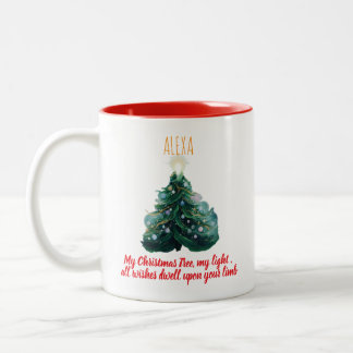 Personalisierter Weihnachtsbaum-Schmuck mit Foto Zweifarbige Tasse