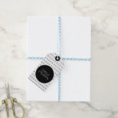 Personalisierter Weihnachtsbaum schwarz-weiß Geschenkanhänger (Mit Garn)