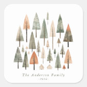 Personalisierter Weihnachtsbaum-Sticker Quadratischer Aufkleber (Vorderseite)