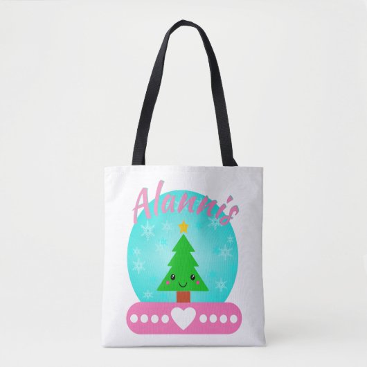 Personalisierter Weihnachtsbaum und Herz Tasche (Vorderseite)