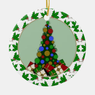 Personalisierter Weihnachtsbaum und Keramik Ornament