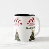 Personalisierter Weihnachtsbaum Vielen Dank Zweifarbige Tasse (VorderseiteRechts)