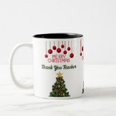 Personalisierter Weihnachtsbaum Vielen Dank Zweifarbige Tasse (Links)