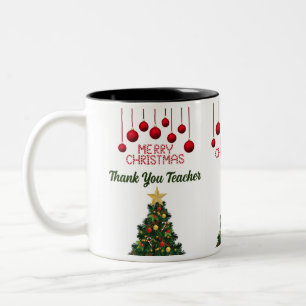 Personalisierter Weihnachtsbaum Vielen Dank Zweifarbige Tasse