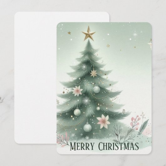 Personalisierter Weihnachtsbaum - Weihnachtskarte Feiertagskarte (Vorne/Hinten)