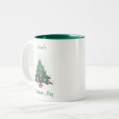 personalisierter Weihnachtsbaum Zweifarbige Tasse (Vorderseite Links)