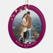 Personalisierter Weihnachtsbaumschmuck Keramik Ornament (Links)