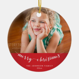 Personalisierter Weihnachtsbaumschmuck mit süßem F Keramikornament