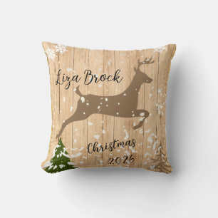 Personalisierter Weihnachtsbaumschmuck Reh mit Hol Kissen