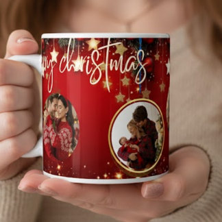 Personalisierter Weihnachtsbecher Frohe Weihnachte Jumbo-Tasse