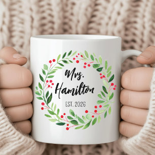 Personalisierter Weihnachtsbecher für Mr. & Mrs. a Kaffeetasse