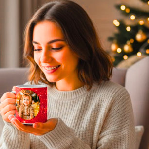 Personalisierter Weihnachtsbecher mit Baby-Foto Jumbo-Tasse