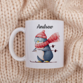 Personalisierter Weihnachtsbecher mit einem Skifah Kaffeetasse