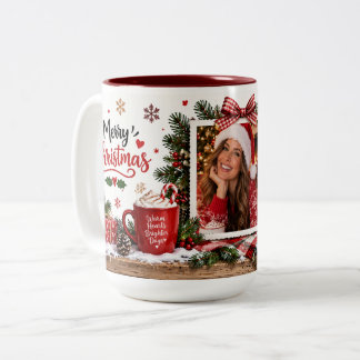Personalisierter Weihnachtsbecher mit individuelle Zweifarbige Tasse