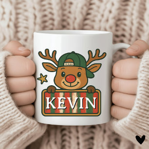 Personalisierter Weihnachtsbecher mit Namen der Ki Kaffeetasse
