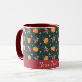 Personalisierter Weihnachtsbecher mit Orangen und Tasse