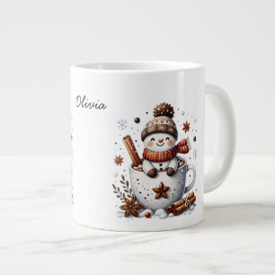 Personalisierter Weihnachtsbecher mit Rentieren - Jumbo-Tasse