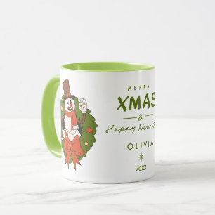 Personalisierter Weihnachtsbecher mit Schneemann Tasse