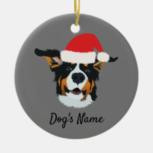 Personalisierter Weihnachtsberger Hund Keramik Ornament