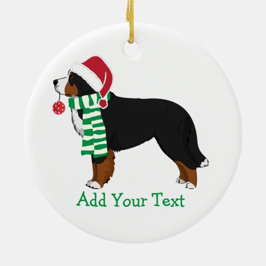 Personalisierter Weihnachtsberner Keramik Ornament (Hinten)